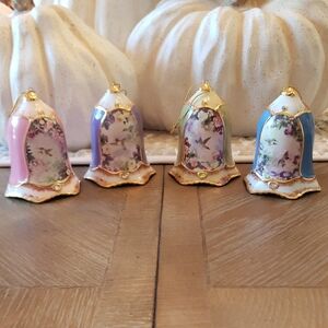 Bradford Exchange Elegant Floral Porcelain Bell Ornaments - Set of 4